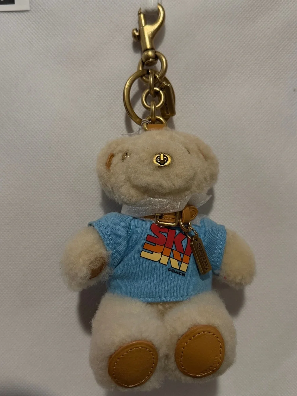 COACH Shearling Ski Bear Charm